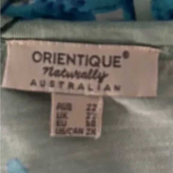 ORIENTIQUE Australia Green Floral Lagenlook Dress 2X Plus Size B54 - Picture 4 of 4